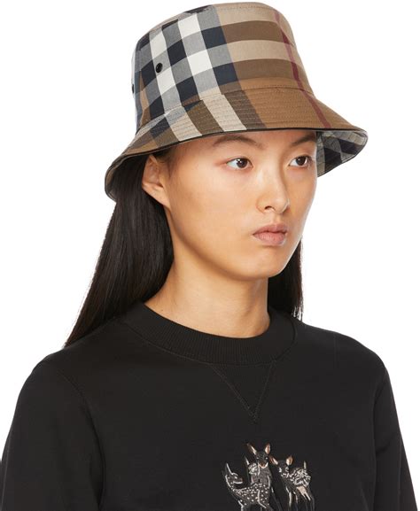 burberry check hat|burberry twill bucket hat.